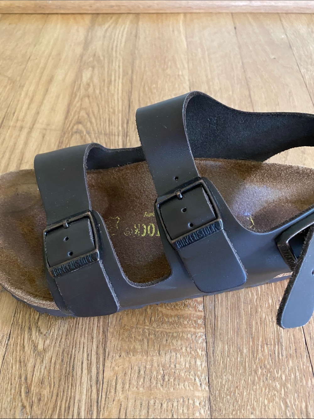 Birkenstock Milano 36, Dark Brown Two-Strap Leather Sandals - Picture 12 of 17